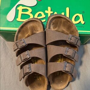 Betula by Birkenstock Mocha Triple-Strap Sandals